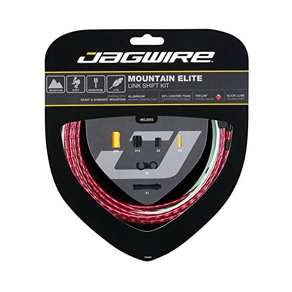 Jagwire ja7791 Mountain Elite Cable y funda de frenos rojo