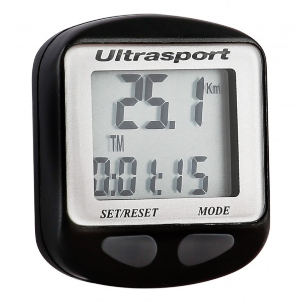 Ultrasport Ciclocomputador con Cable Resistente Al Agua y Fácil de Montar, El Cuentakilómetros Mide la Velocidad, la Distanci