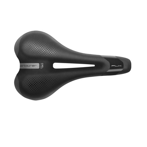  Sportourer Max FLX Gel Flow Hi-Viz – Sillín de bicicleta, color negro, ONE SIZE