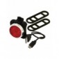 Rolson Unisex 61608 3 SMD carga USB rojo bicicleta luz, negro, tamaño mediano
