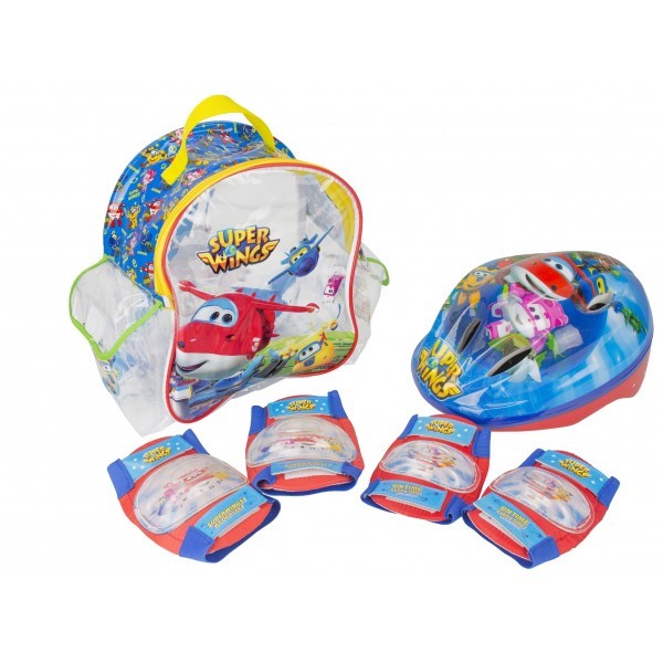 Super Wings - Set con mochila, casco y protecciones  Amijoc Toys 650 