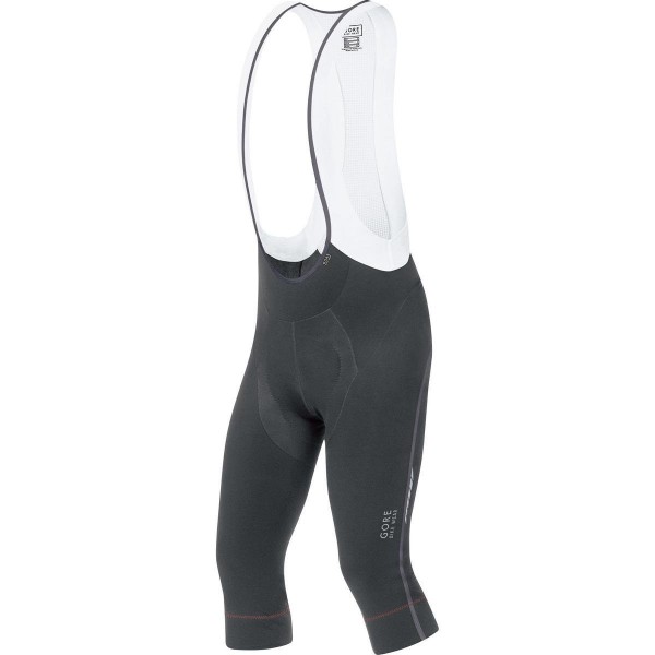 Gore Bike Wear Oxygen Partial Thermo 3/4+ - Culote con tirantes para hombre, color negro, talla L