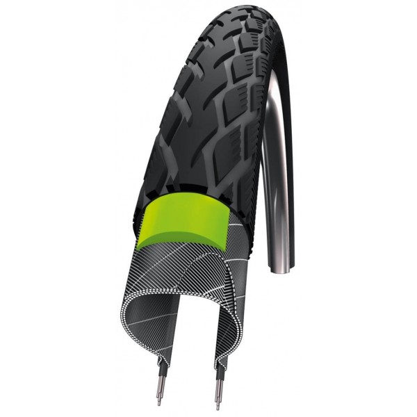 Schwalbe 559 Marathon Green Guard Reflex - Cubierta de alambre para bicicletas negro negro Talla:40-635
