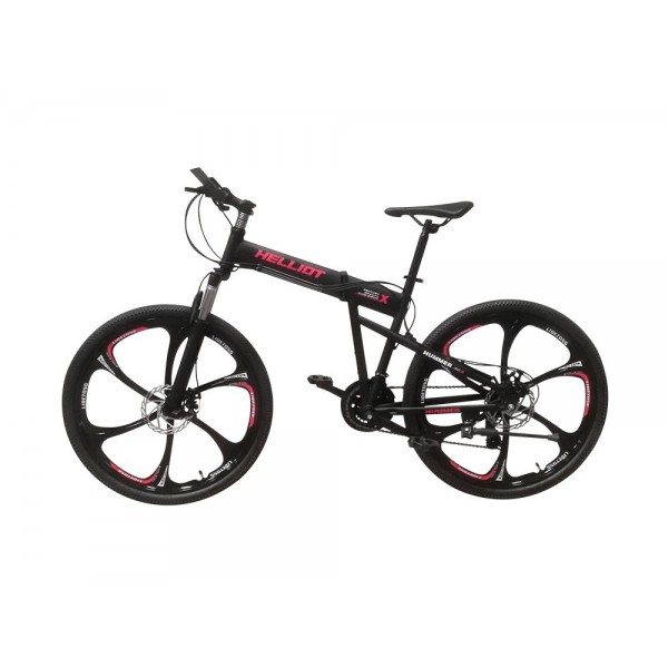 Helliot Bikes Hummer 01 Bicicleta de montaña Plegable, Adultos Unisex, Negra, M-L