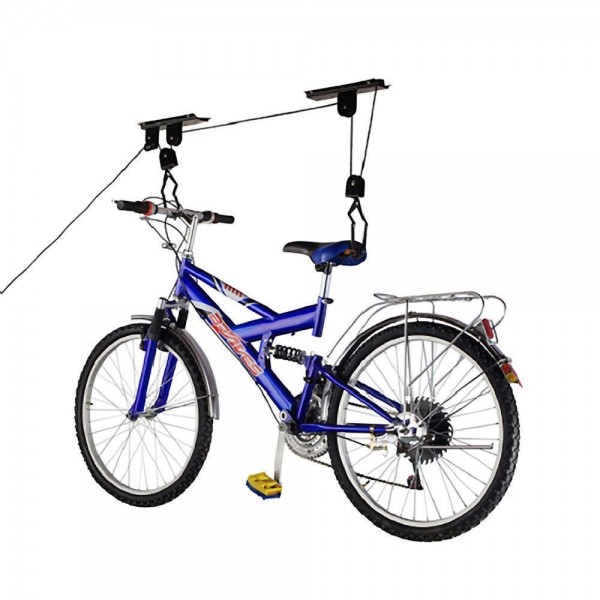 Cablematic Soporte para colgar bicicletas del techo mediante poleas y cuerdas