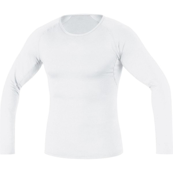 GORE BIKE WEAR Base Layer Termo Manga Larga - Camiseta de ciclismo para hombre, color blanco, talla L
