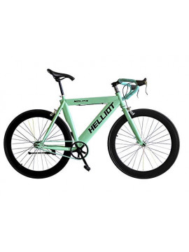 Helliot Bikes Fixie Nolita 55 Bicicleta Urbana, Hombre, Azul/Verde, Talla Única