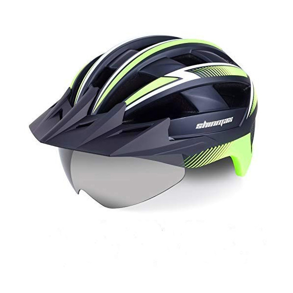 Kinglead Casco de bicicleta con luz de seguridad y visera protectora, certificado CE unisex casco de ciclismo para montar al 