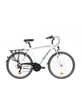 F.lli Schiano Voyager Bicicleta Trekking, Mens, Blanco-Azul, 28