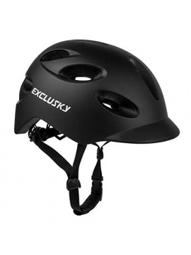 Exclusky - Casco de bicicleta para adultos con luz de seguridad USB recargable, para desplazamientos urbanos, con certificaci