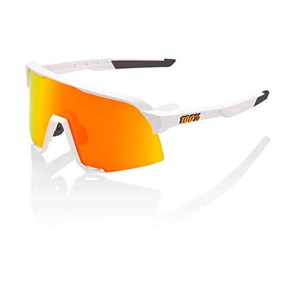 100 Percent S3-White-Hiper Mirror Lens Gafas, Hombres, Blanco-Cristal Red Multilayer, Mediano