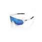 Desconocido 100% Speedtrap - Gafas de ciclismo unisex para adulto, color blanco mate y espejo azul