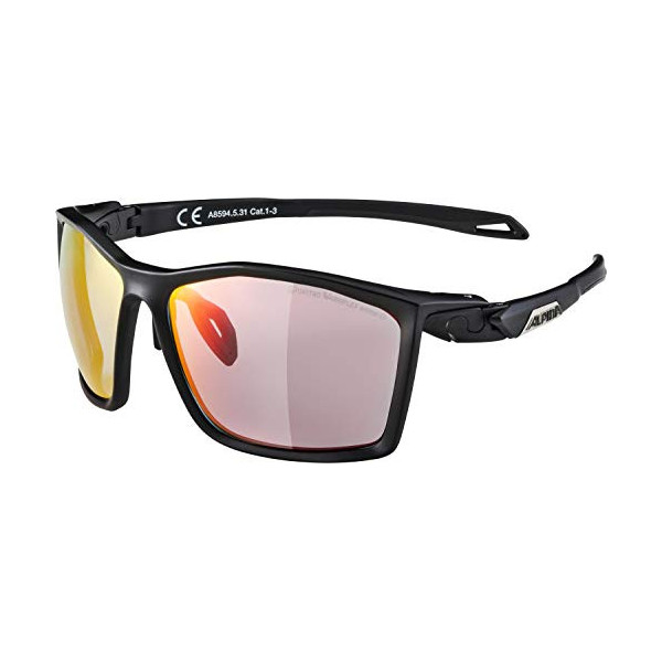 Alpina Twist Fire QVM+ - Gafas de deporte unisex, color negro mate, talla única