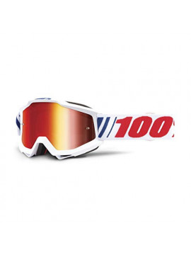 100 Percent ACCURI Goggle AF066-Mirror Red Lens Gafas de protección, Adultos Unisex, Blanco-Cristal Rojo, Mediano