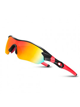 Bea CooL Gafas De Sol Polarizadas UV400, Gafas para MTB Bicicleta Montaña 100% De Protección UV  Negro Rojo 