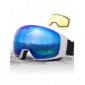 Elegear Ski Gafas Snowboard Gafas Esquí Lente Substituible Montura Entera Campo Visual Máximo Lentes Antiniebla UV Protección