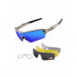 OULIQI Gafas de Ciclismo Polarizadas Gafas de Sol Deportivas con Montura TR90 Gafas de Bicicleta para Hombres Mujeres con 4 L