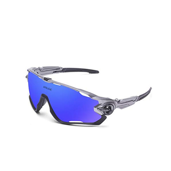 Gafas de Sol Deportivas para Ciclismo, Protección UV400 y Montura De TR-90, Resistentes a Golpes Antivaho para Hombre Mujer M