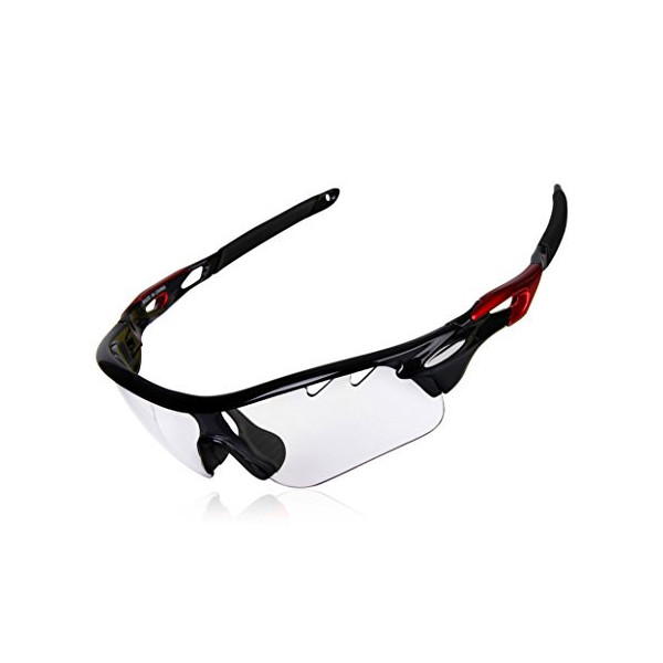 GARDOM Gafas de Sol Deportivas Gafas de Ciclismo con Anti-UV con Correas para Conducción Pesca Golf Corriendo  Lente Transpar
