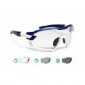 BERTONI Gafas Ciclismo Running MTB Esquí Tennis Padel Polaridas Fotocromaticas mod. Quasar  Azul-Blanco/Fotocromaticas 