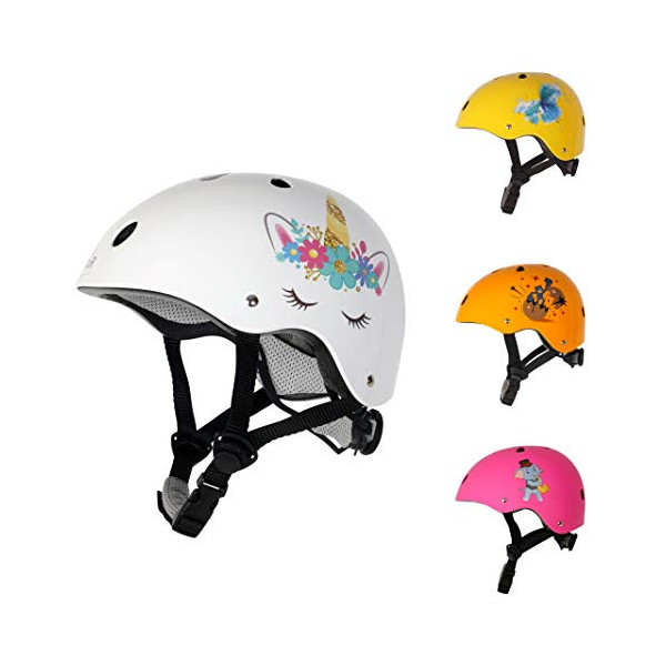 MöuR Casco de bicicleta para niños de 4 a 10 años, color blanco, talla S