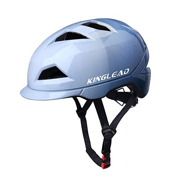 KINGLEAD Casco de bicicleta con luz LED recargable, unisex, protegido, para ciclismo, carreras, monopatín, seguridad al aire 