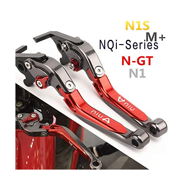 Niu N1S/NGT/NQi-Series/NQiGT Patinete Eléctrico Plegable CNC Manillar de Freno Retráctil  Rojo 