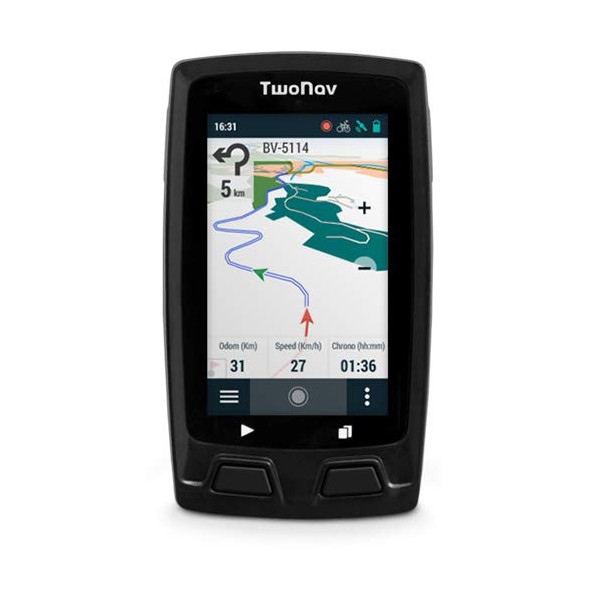 TwoNav - Velo Mountain GPS para Ciclismo de Montaña con Pantalla de 3, Compacto Ligero y Resistente, Color Gris + Soporte Pot