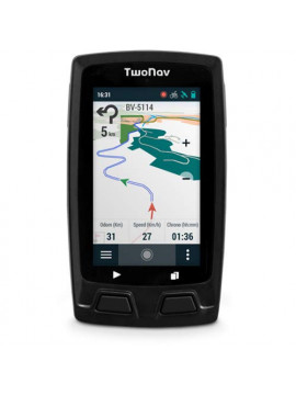 TwoNav - Velo Mountain GPS para Ciclismo de Montaña con Pantalla de 3, Compacto Ligero y Resistente, Color Gris + Soporte Pot