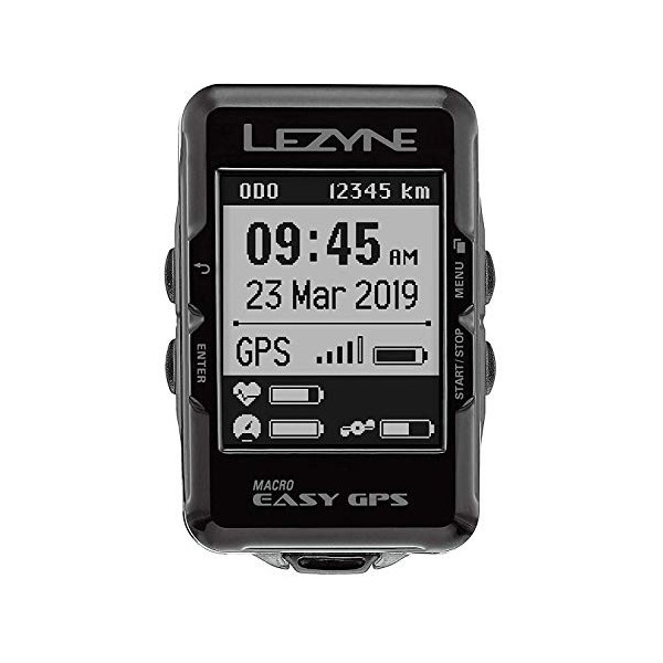 Lezyne Macro Easy - Contador GPS para Bicicleta o Bicicleta de montaña, Unisex, Color Negro, Talla única  Talla del Fabricant