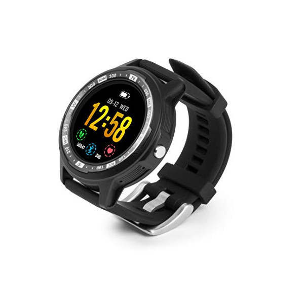 Technaxx Unisex - Adulto Smartwatch TX-SW3HR Fitness Tracker GPS Reloj Deportivo Podómetro Pulsómetro Negro M/L