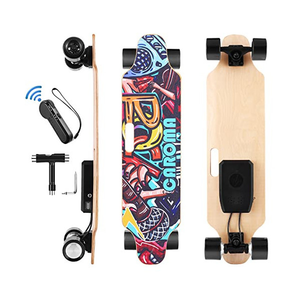 Caroma Skateboard eléctrico,90cm Longboard Eléctrico,Patinete E