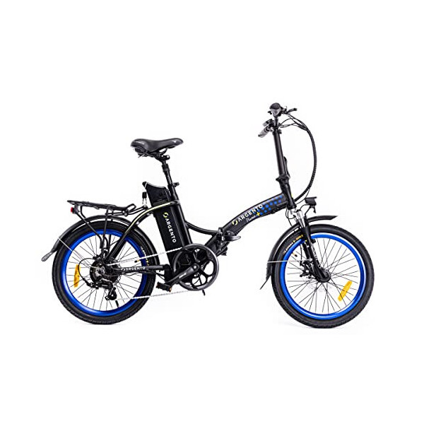 Argento, Piuma+, Bicicleta Eléctrica, Motor 250W, Batería 374WH, Neumáticos 20", Azul