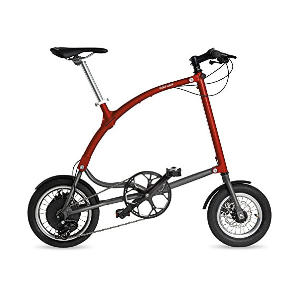 Ossby Bicicleta eléctrica Plegable Curve Electric ROJA - ebike Urbana Plegable para Ciudad - 70km de autonomía - 3 Velocidade