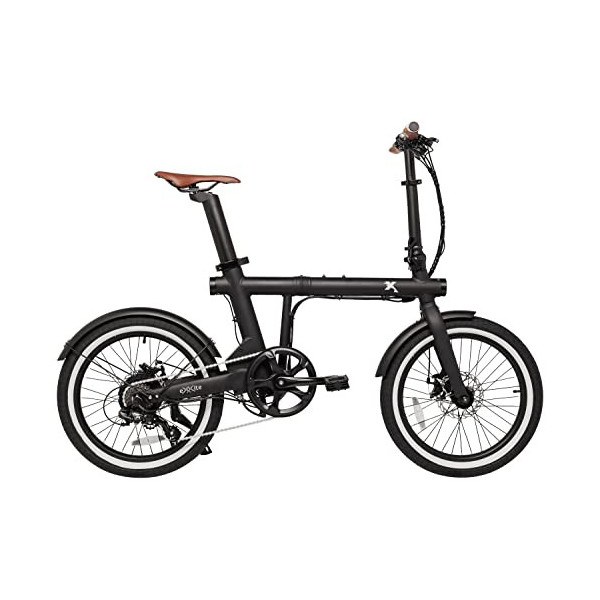 eXXite XS-Batería XL-Shadow Black Bicicleta Eléctrica Plegable, Adultos Unisex, Compacto