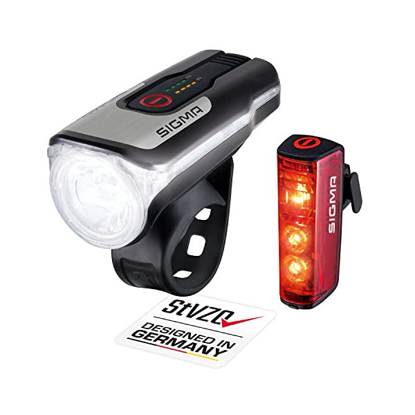 SIGMA SPORT - Juego de luces LED para bicicleta Aura 80 y Blaze | homologadas por la StVZO luz delantera y trasera con funció