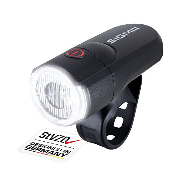 Sigma Sport - Aura 30 | Faro de Bicicleta LED 30 Lux | Faro Delantero con batería Que Cumple la normativa Alemana de tráfico 
