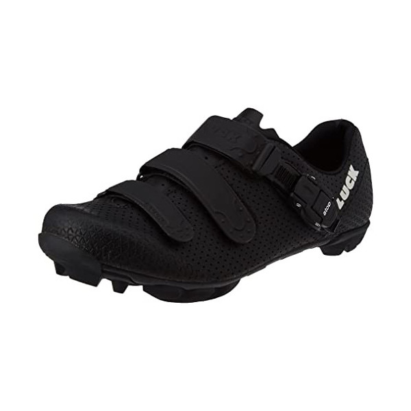 LUCK Zapatillas de Ciclismo MTB ODÍN con Suela de Carbono y Cierre milimétrico de precisión.  43 EU, Negro 