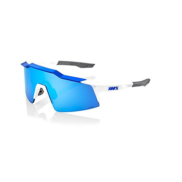 Gafas de Ciclismo 100% Speedcraft Sl, Blanco mate, Lentes Azules