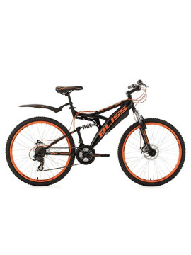 KS Cycling Bicicleta de montaña Fully 26" Bliss en Negro y Naranja, tamaño 47 cm
