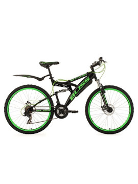 KS Cycling Bicicleta de montaña Fully 26" Bliss en Negro y Verde, tamaño 47 cm