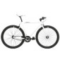 FabricBike- Bicicleta Fixie, piñon Fijo, Single Speed, Cuadro Hi-Ten Acero, 10,45 kg.  Talla M   L-58cm, Space White & Black 