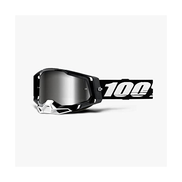 100% MÁSCARAS RACECRAFT 2 Goggle Lens Gafas, Adultos Unisex, Black-Mirror Silver  Multicolor , Talla Única