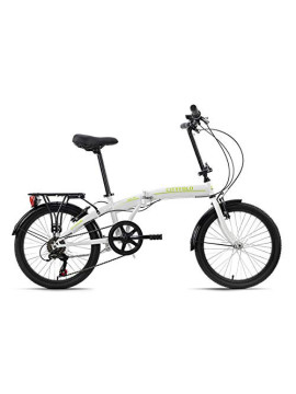 KS Cycling Cityfold Bicicleta Plegable, Altura, Color, Unisex Adulto, Blanco y Verde, 20 Zoll, 27 cm