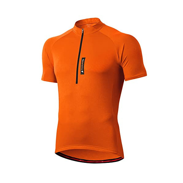 feiXIANG Maillot Ciclismo Hombre,Camiseta Manga Corta Bicicleta Verano de Ciclistas Cycling, Naranja, 3XL