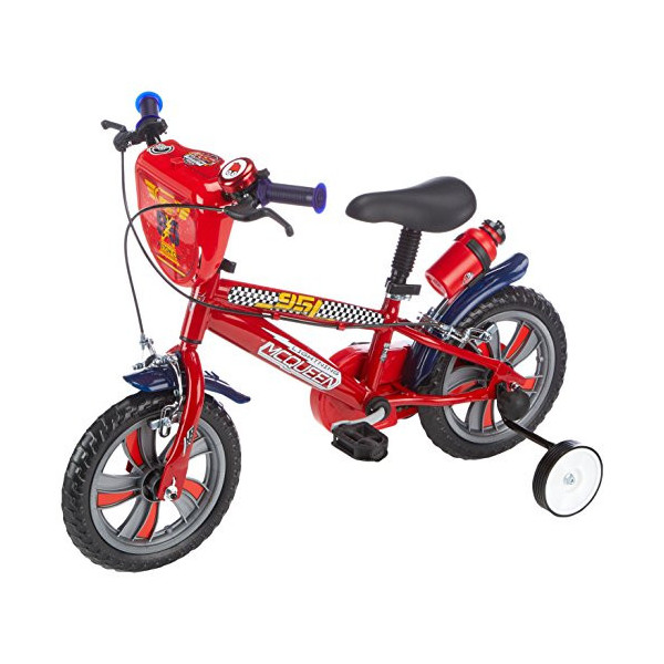 Disney Cars - Bicicleta para niño con ruedines, 12" pulgadas