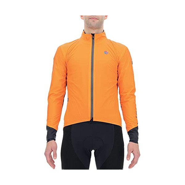 UYN Man Biking Packable AEROFIT Jacket Chaqueta, Hombre, Orange/Black, XXL
