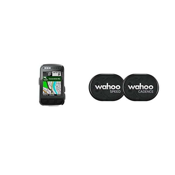 Wahoo ELEMNT Bolt V2 + RPM Sensor de Cadencia y Velocidad, para iPhone, Android y ciclocomputadores