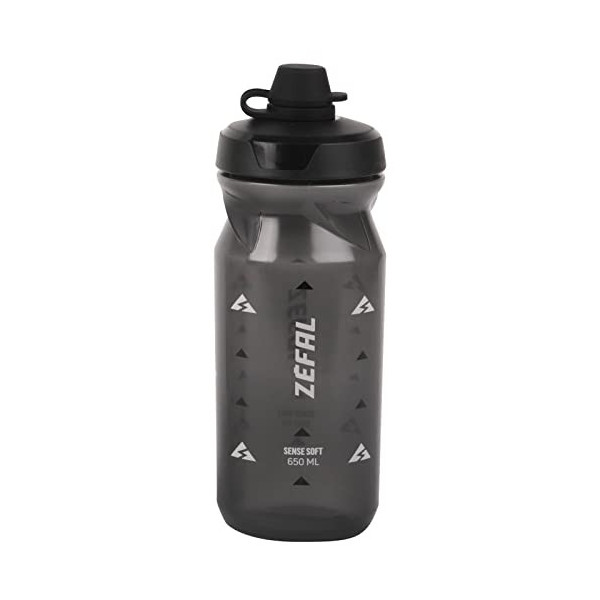 ZEFAL Sense Soft 65 No Mud - Bidón Ciclismo y MTB Con Protección De La Tetina - Botella Bicicleta y Deporte Sin BPA - Negro A