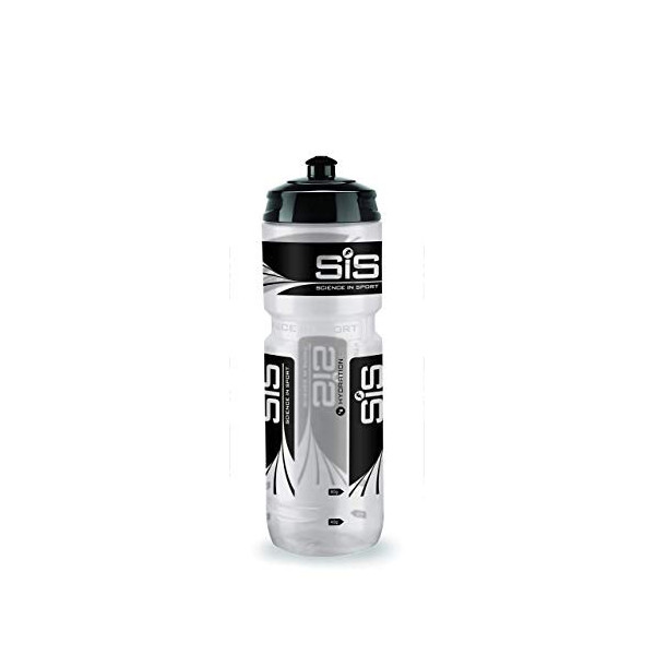 SiS Science In Sport SIS Botella de agua deportiva, Botella de plástico con logotipo negro, ideal para ciclismo o gimnasio, t